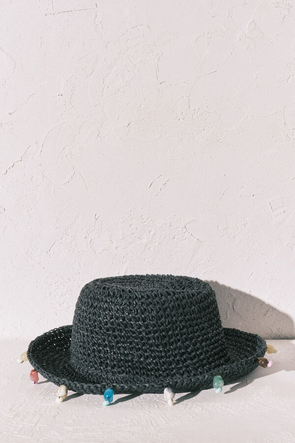Women'secret Chap&eacute;u bucket em crochet preto preto