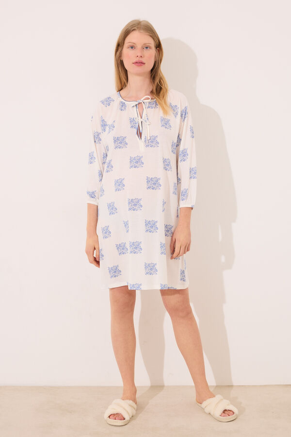 Women'secret Camis&oacute;n corto "maternity" blanco estampado boho marfil