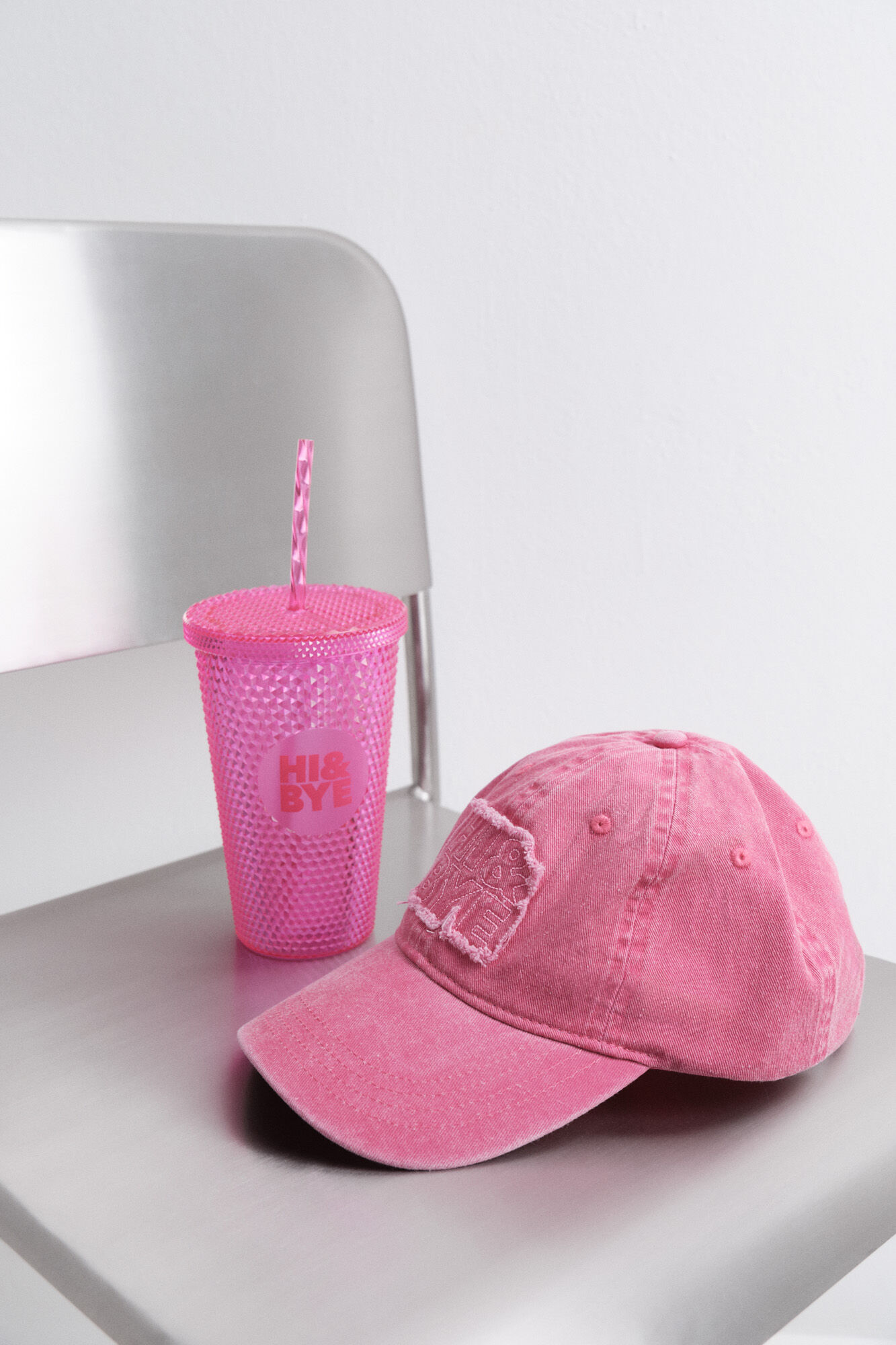 HI&BYE Copo de pl&aacute;stico com canudo e vinho integrados