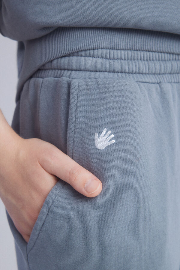 HI&BYE Pantal&oacute;n jogger felpa gris claro gris