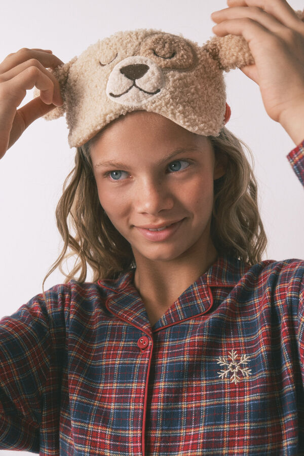 Women'secret Pijama infantil camisero cuadros 100% algod&oacute;n azul