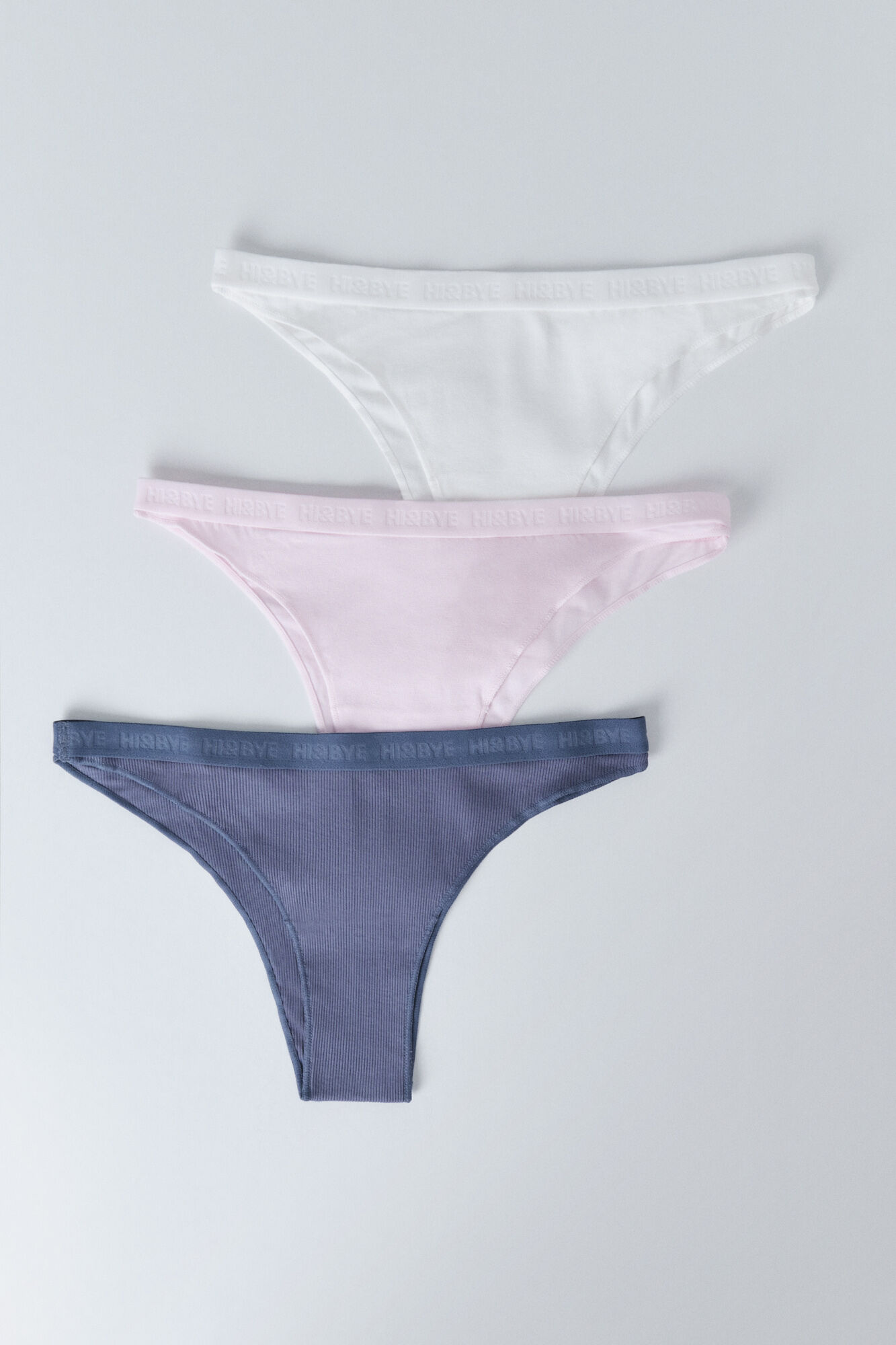 HI&BYE Pacote com 3 cuecas brasileiras nas cores azul, branca e rosa