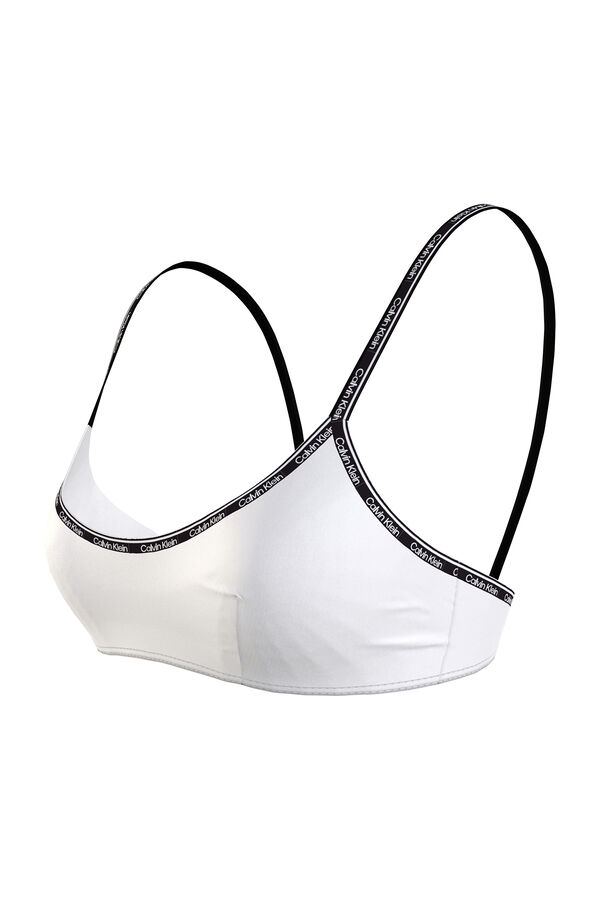 Calvin Klein Parte de arriba de bikini de corpi&ntilde;o Logo Tape. blanco