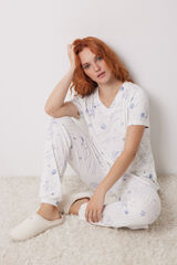 Women'secret Pijama canelado super macio &ldquo;O Pequeno Pr&iacute;ncipe&rdquo;   azul
