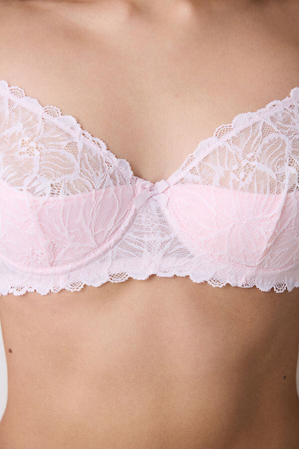 Penti Suti&atilde; com aro de renda rosa rosa