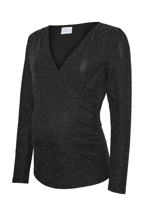 Mamalicious Top manga larga maternity y lactancia  negro