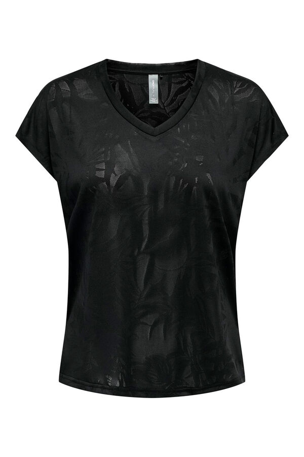 Only Play T-shirt manga curta tecido textura preto
