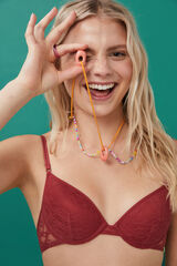 HI&BYE Sujetador push up encaje rojo oscuro rojo