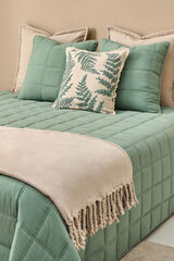 Textura Colcha microfibra cuadros verde