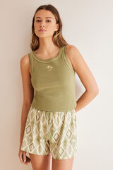 Women'secret Pijama al&ccedil;as cal&ccedil;&otilde;es tropical bege