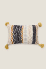 Textura Capa travesseiro bordado pompons estampado