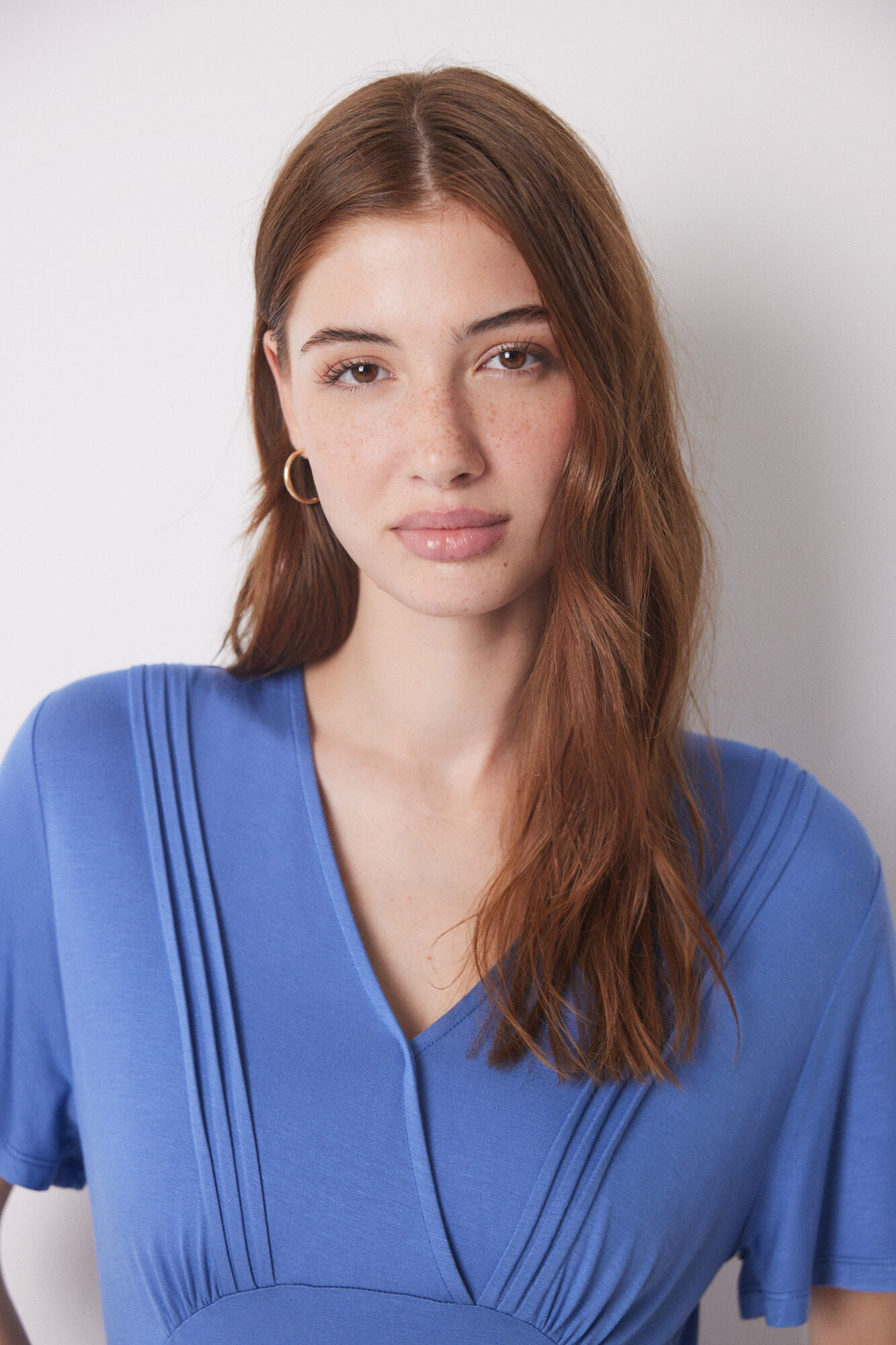 Women'secret Vestido midi azul com soft touch