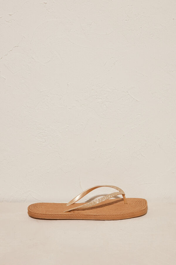 Women'secret Chanclas mujer efecto esparto nude