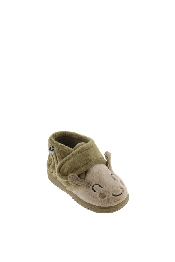 Victoria Zapatilla de casa con detalle caracol kaki