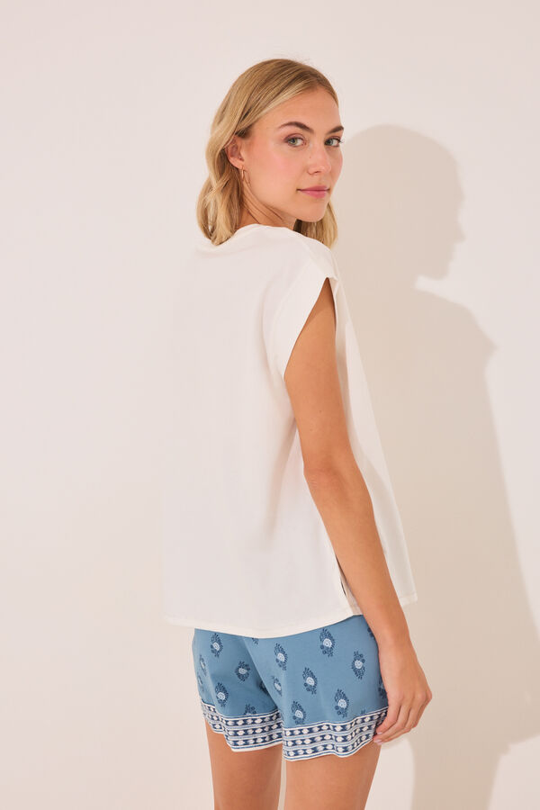 Women'secret Pijama curto 100% algodão paisley  bege