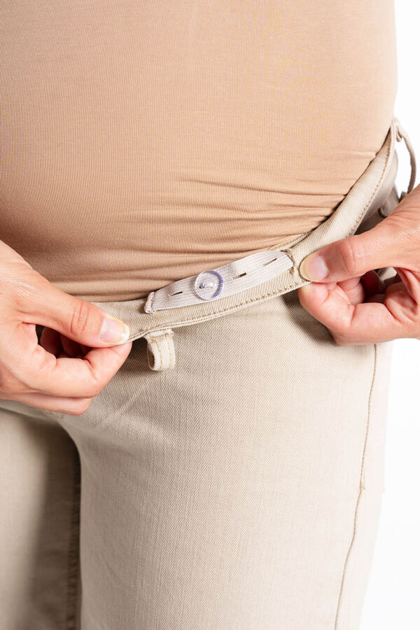 Ohma! culotte jeans pr&eacute;-mam&atilde; castanho