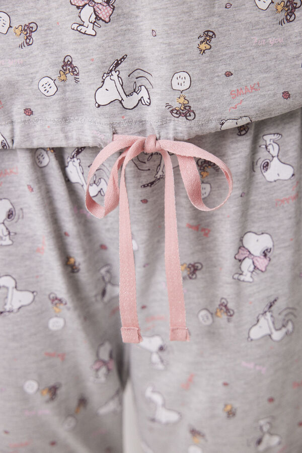 Women'secret Pijama comprido algod&atilde;o Snoopy cinzento