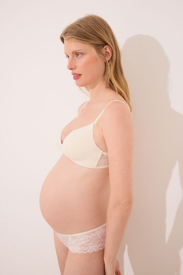 Women'secret LOVELY soutien de renda branca ' maternity ' bege