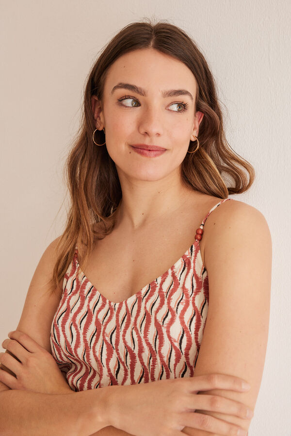 Women'secret Vestido curto estampado &eacute;tnico rosa