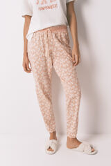 Women'secret Pantal&oacute;n skinny 100% algod&oacute;n flores naranja naranja