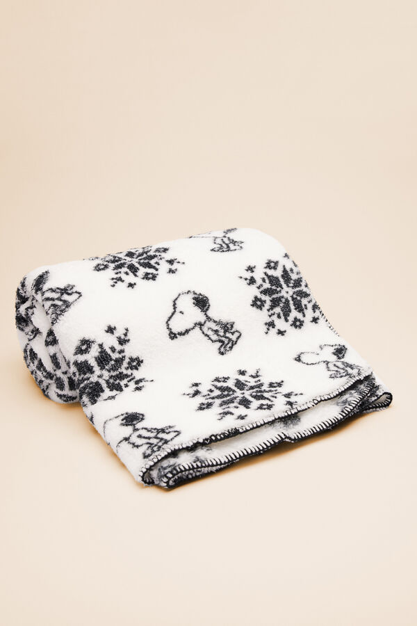 Women'secret Manta tacto suave Snoopy  marfil