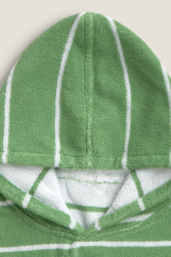 Textura Toalla poncho rayas kaki