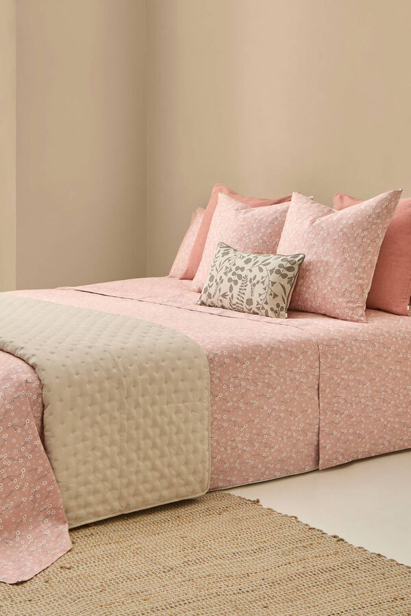 Textura Capa n&oacute;rdica algod&atilde;o acetinado flores rosa