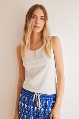 Women'secret T-shirt al&ccedil;as canelada cinzenta  cinzento