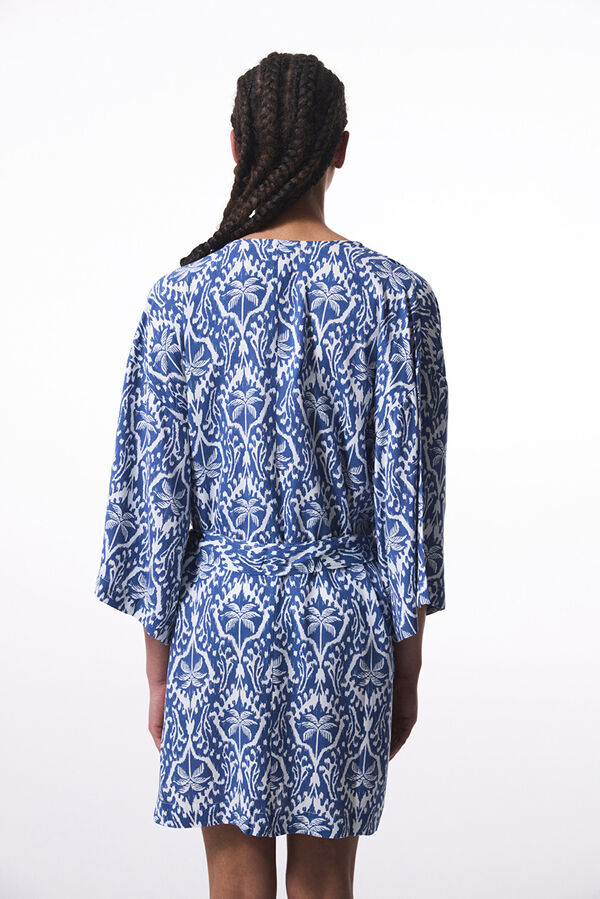 Penti Kimono de praia com estampa tropical estampado