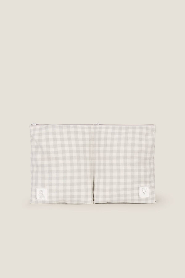 Textura Neceser cuadros vichy compartimentos gris