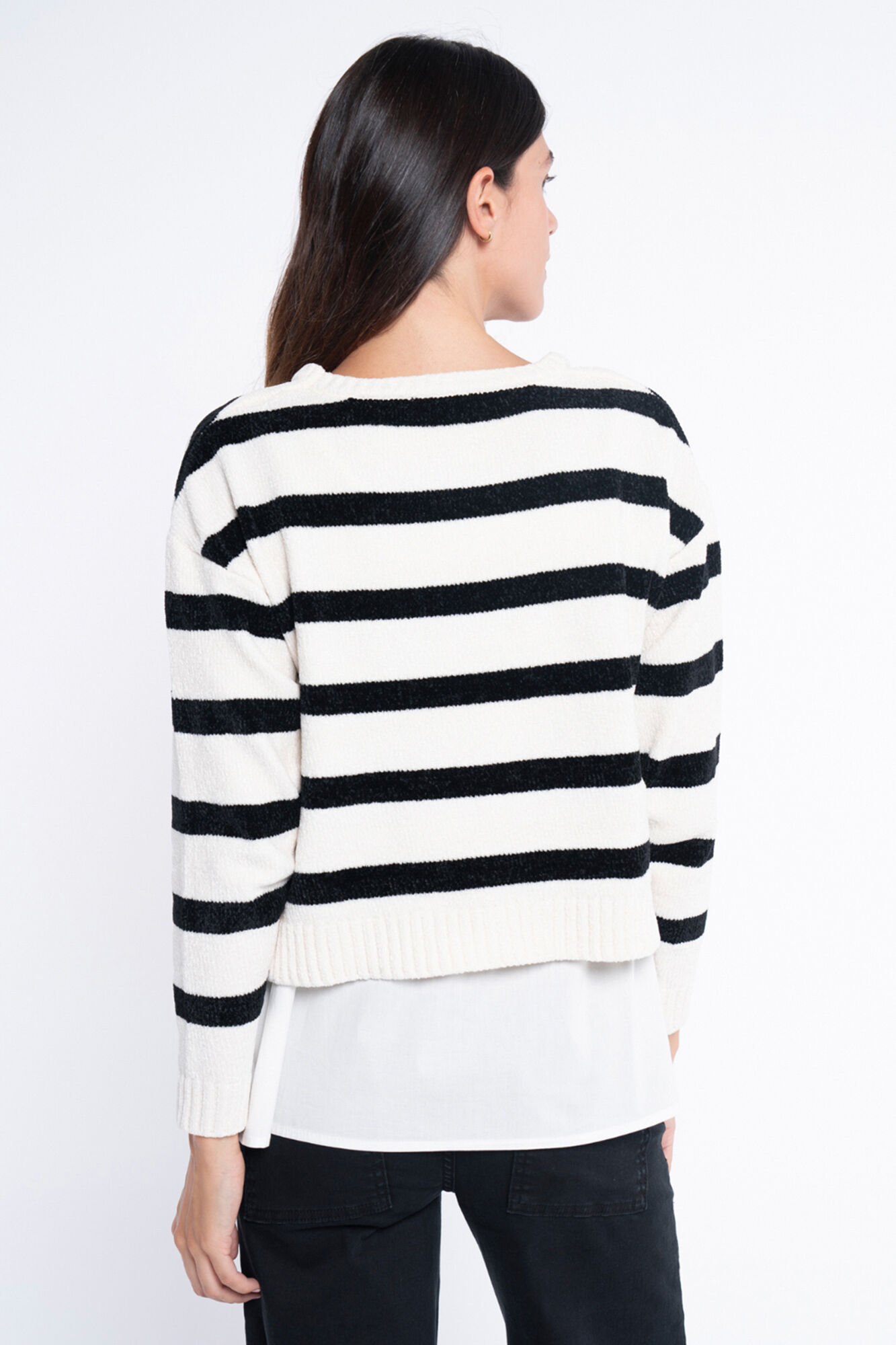 Ohma! Jersey de chenilla a rayas con blusa