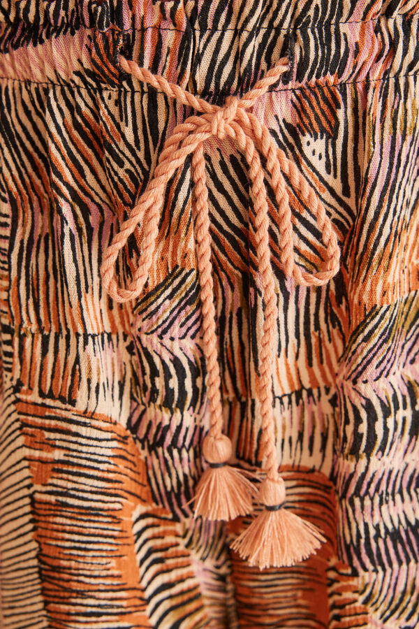 Women'secret Pijama corto 100% algod&oacute;n ocre Minnie naranja