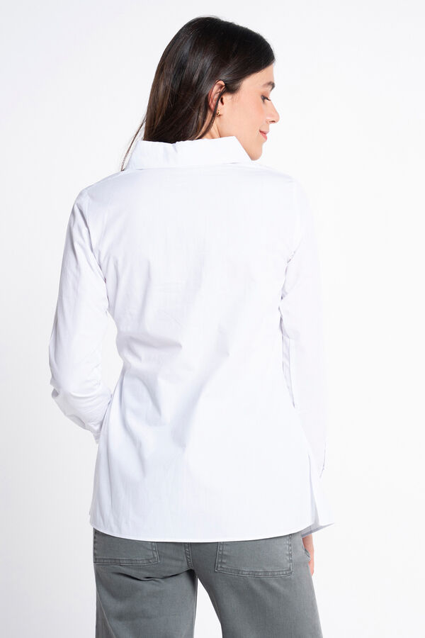Ohma! Camisa formal premam&aacute; con nudo blanco