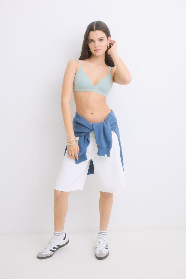 HI&BYE Sutiã triangular enchimento fixo verde verde