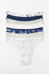 Women'secret Pack 7 bragas brasile&ntilde;as algod&oacute;n lisas y estampado estampado