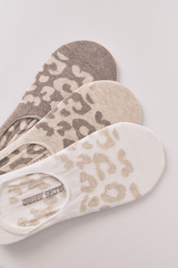 Women'secret Pack 3 calcetines slip on leopardo  estampado
