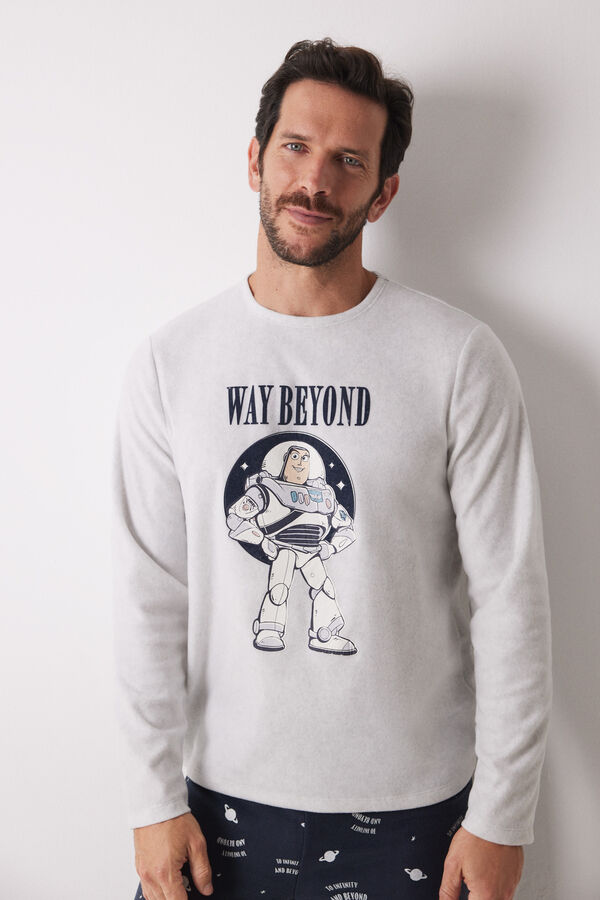 Women'secret Pijama largo hombre polar "Buzz Lightyear" gris