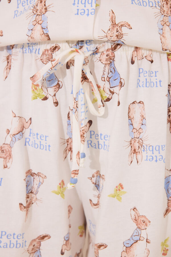 Women'secret Pijama camisero corto 100% algodón "Peter Rabbit" blanco