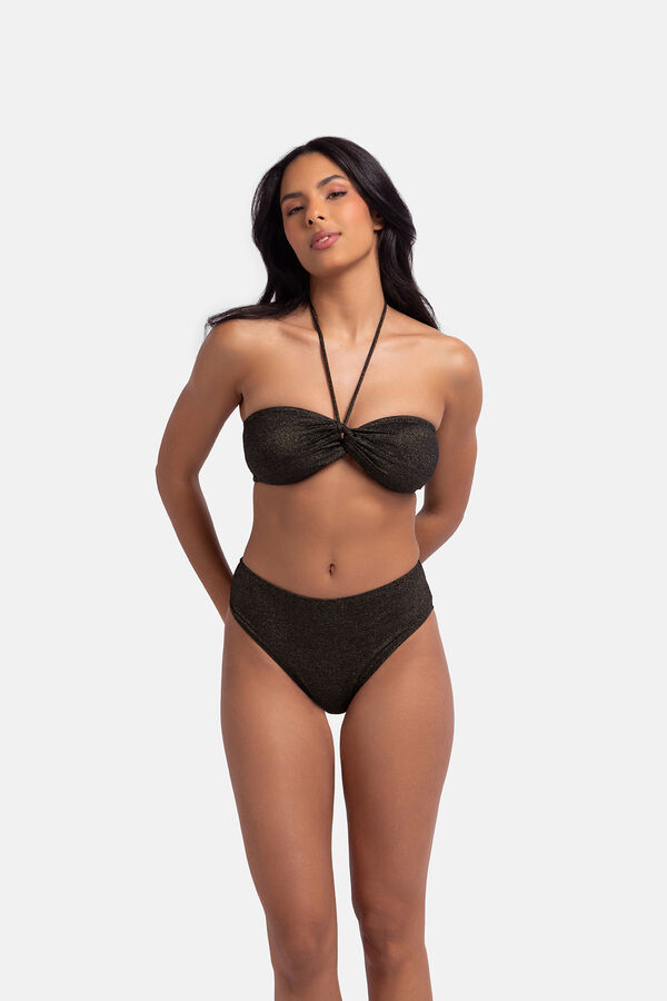 Dorina Top de bikini bandeau lúrex negro negro