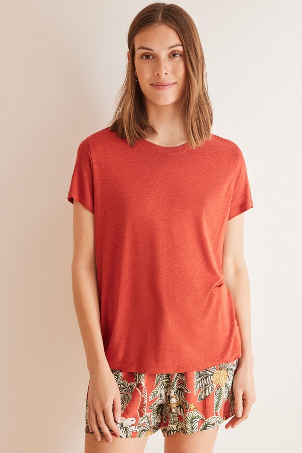 Women'secret Camisola vermelha manga curta vermelho