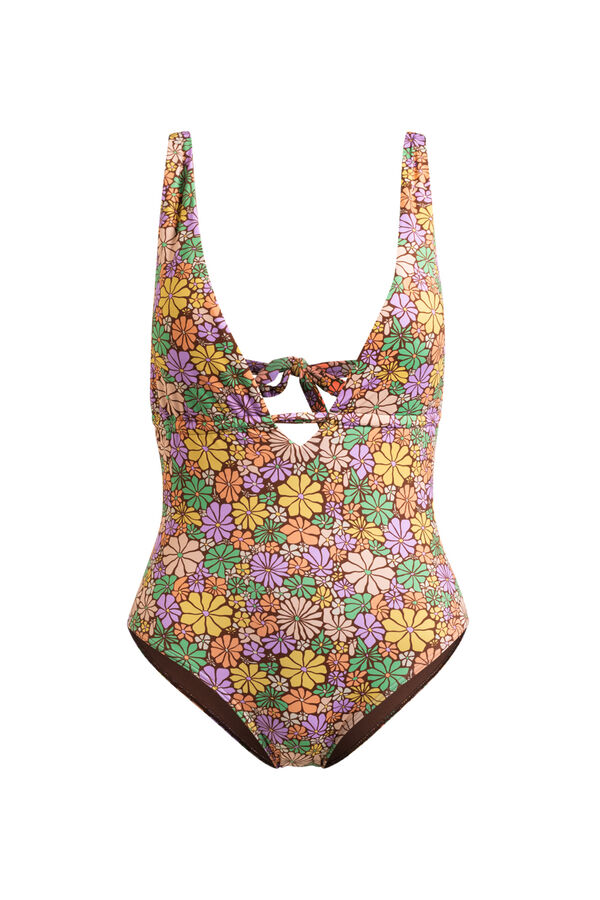 Roxy Fato de banho completo com laços nas costas para mulher - All About Sol  vison