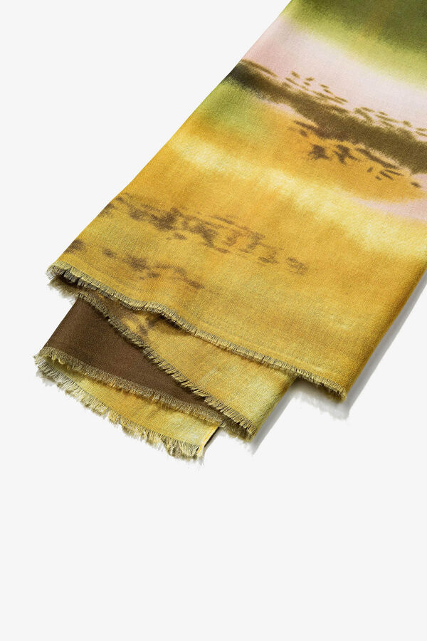 Vilanova Len&ccedil;o retangular com estampa gr&aacute;fica verde