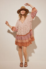 Women'secret Vestido corto estampado rosa rosa