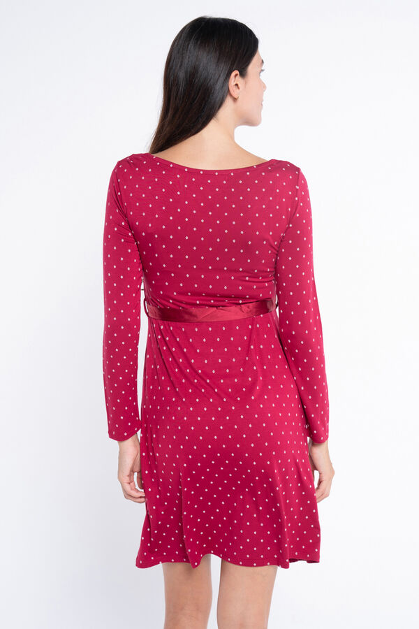 Ohma! Camis&oacute;n lactancia m/l estampado corbater burdeos
