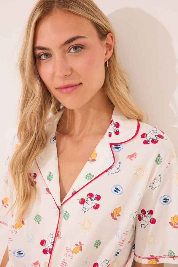 Women'secret Pijama camiseiro curto Moomin 100% algodão bege