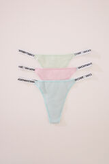 Women'secret Pack 3 tangas algod&oacute;n logo blanco