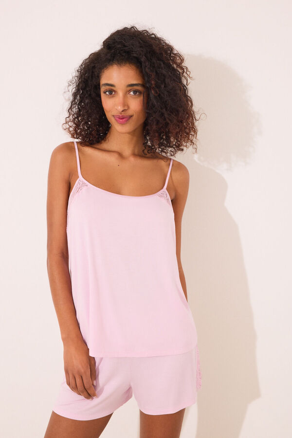 Women'secret Pijama corto viscosa rosa rosa