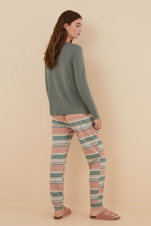 Women'secret Pijama 100% algod&oacute;n Snoopy verde verde