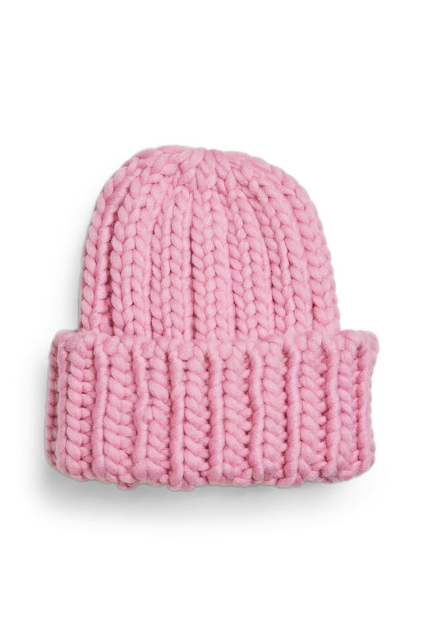 Pieces Gorro beanie de punto grueso morado/lila