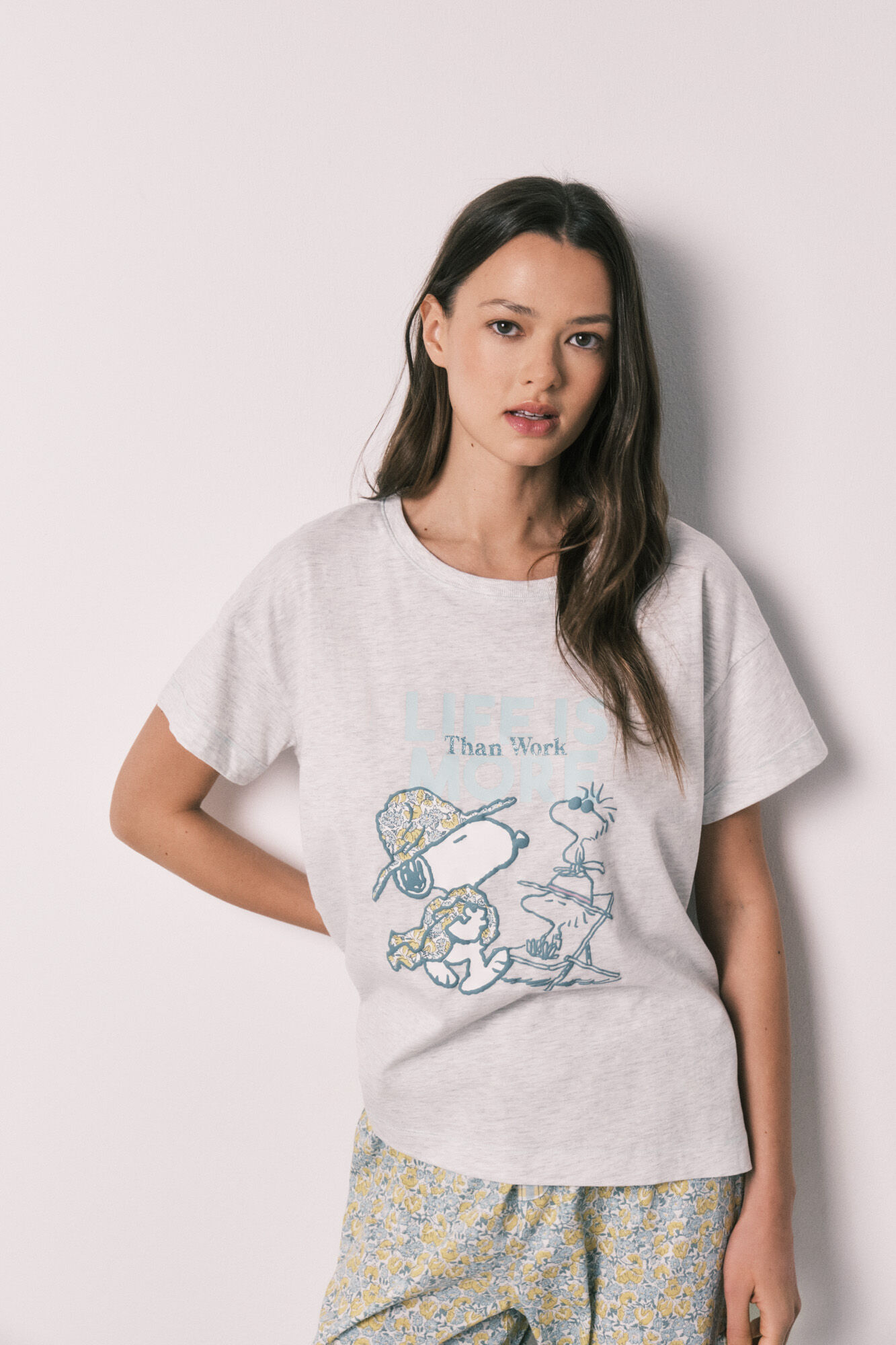 Women'secret Pijama largo algod&oacute;n Snoopy